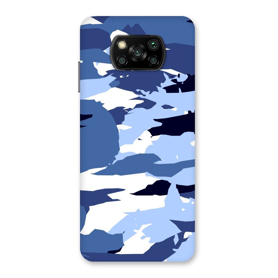 Blue White Canvas Back Case for Poco X3