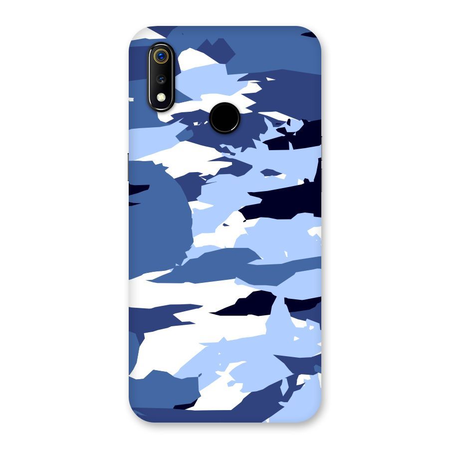 Blue White Canvas Back Case for Realme 3