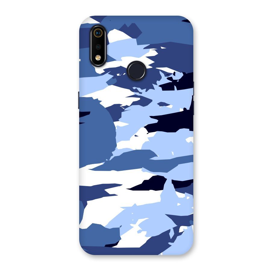 Blue White Canvas Back Case for Realme 3i