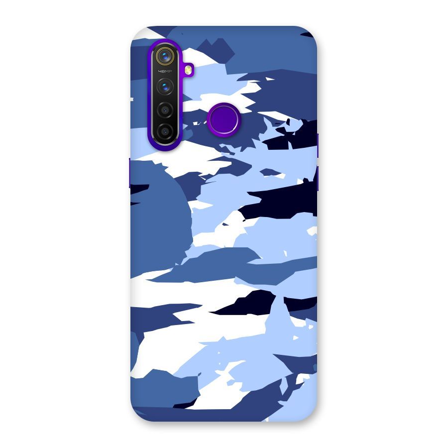 Blue White Canvas Back Case for Realme 5 Pro