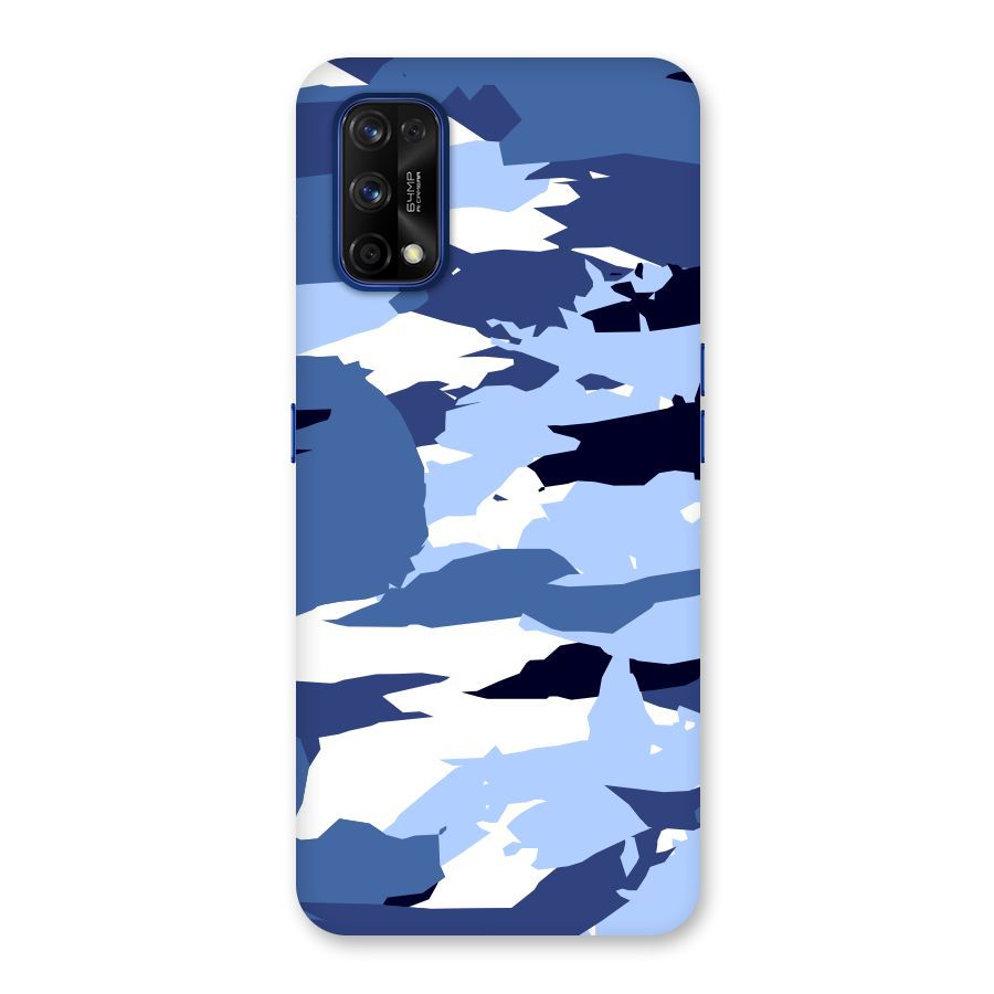 Blue White Canvas Back Case for Realme 7 Pro