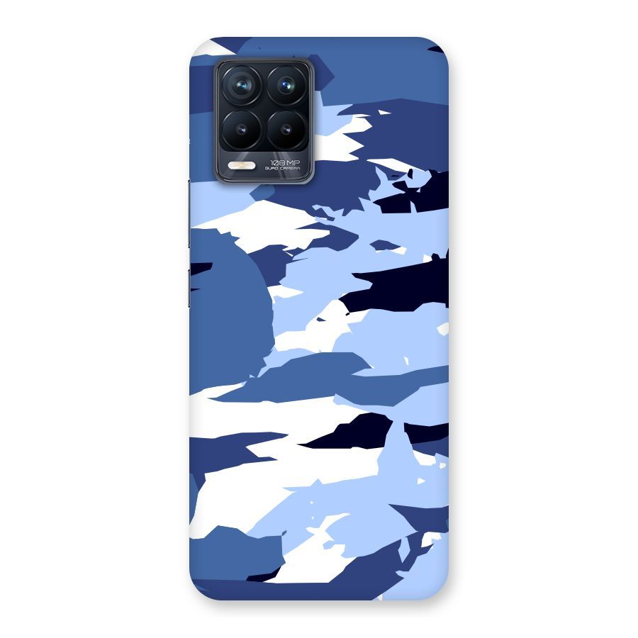 Blue White Canvas Back Case for Realme 8 Pro