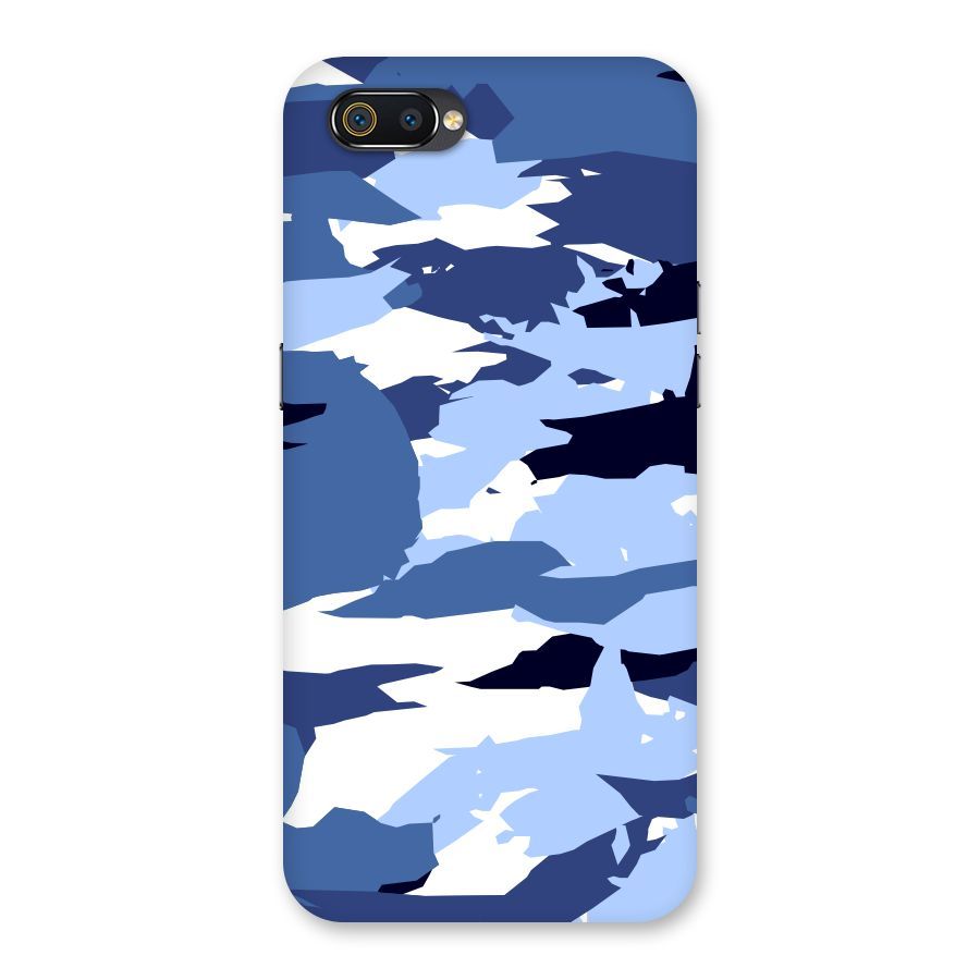Blue White Canvas Back Case for Realme C2