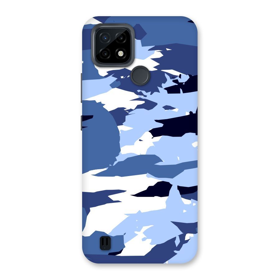 Blue White Canvas Back Case for Realme C21