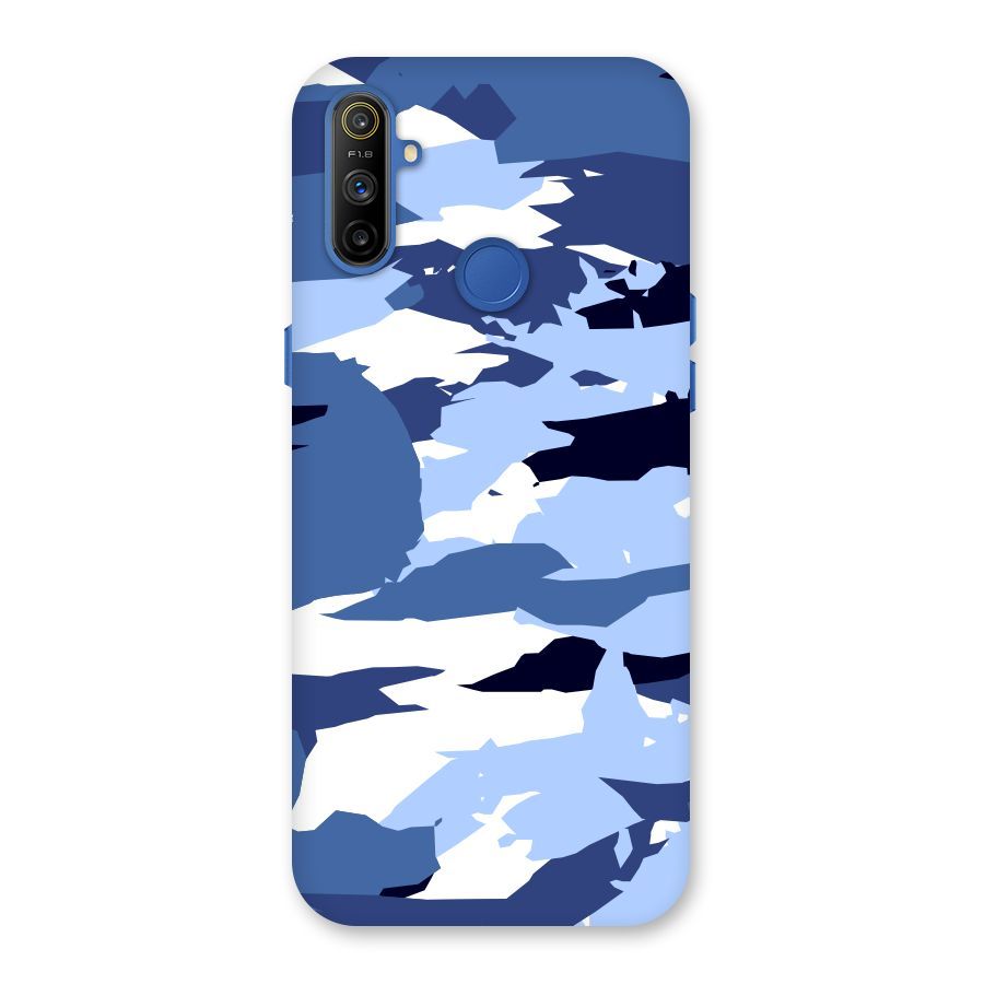 Blue White Canvas Back Case for Realme Narzo 10A