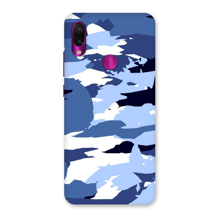Blue White Canvas Back Case for Redmi Note 7 Pro