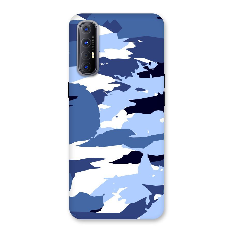 Blue White Canvas Back Case for Reno3 Pro