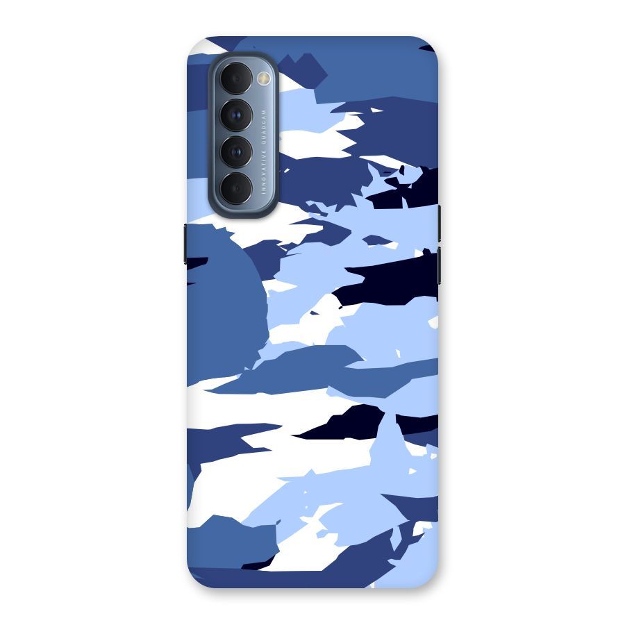 Blue White Canvas Back Case for Reno4 Pro