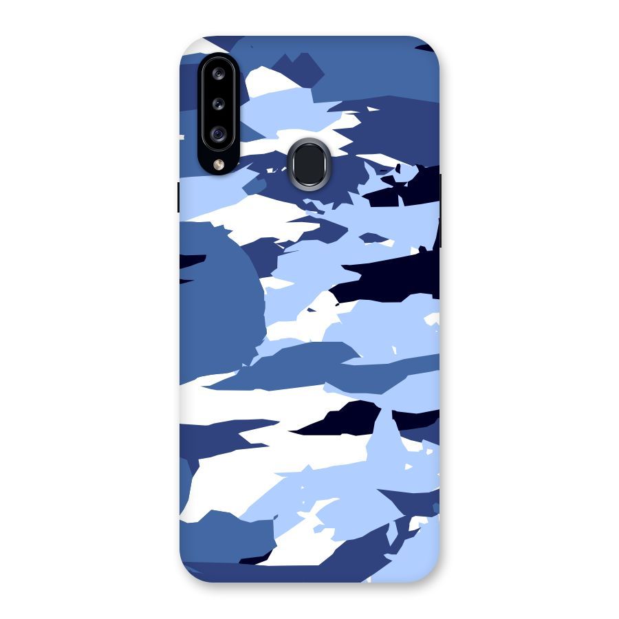 Blue White Canvas Back Case for Samsung Galaxy A20s