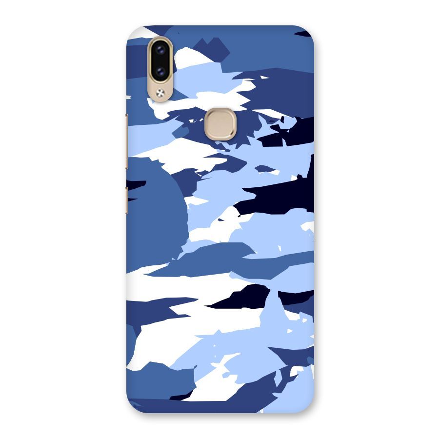 Blue White Canvas Back Case for Vivo V9 Youth