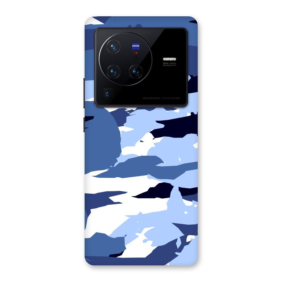 Blue White Canvas Back Case for Vivo X80 Pro