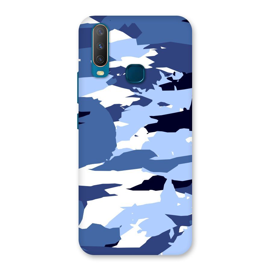Blue White Canvas Back Case for Vivo Y17