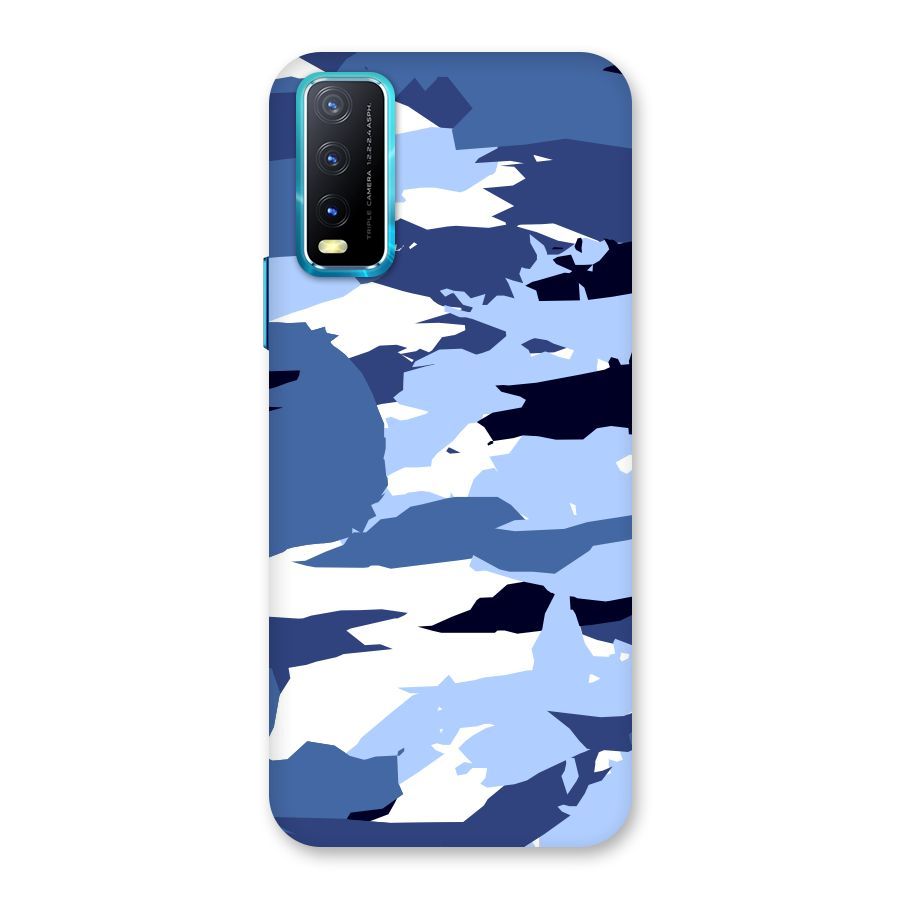 Blue White Canvas Back Case for Vivo Y20