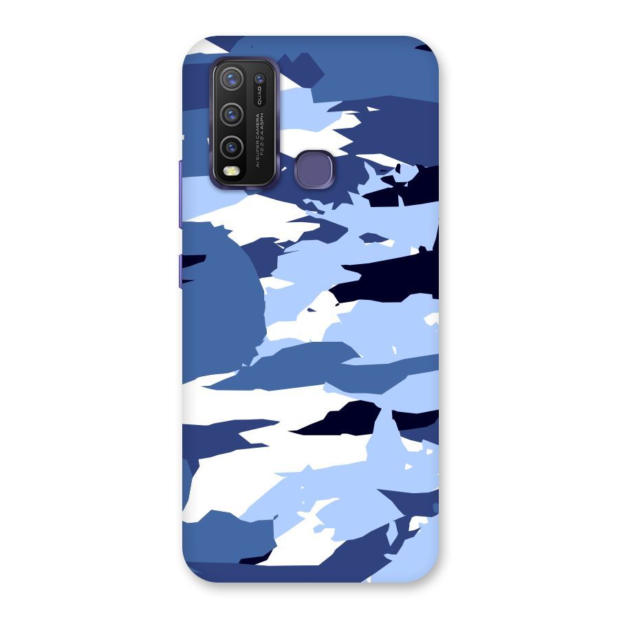 Blue White Canvas Back Case for Vivo Y30