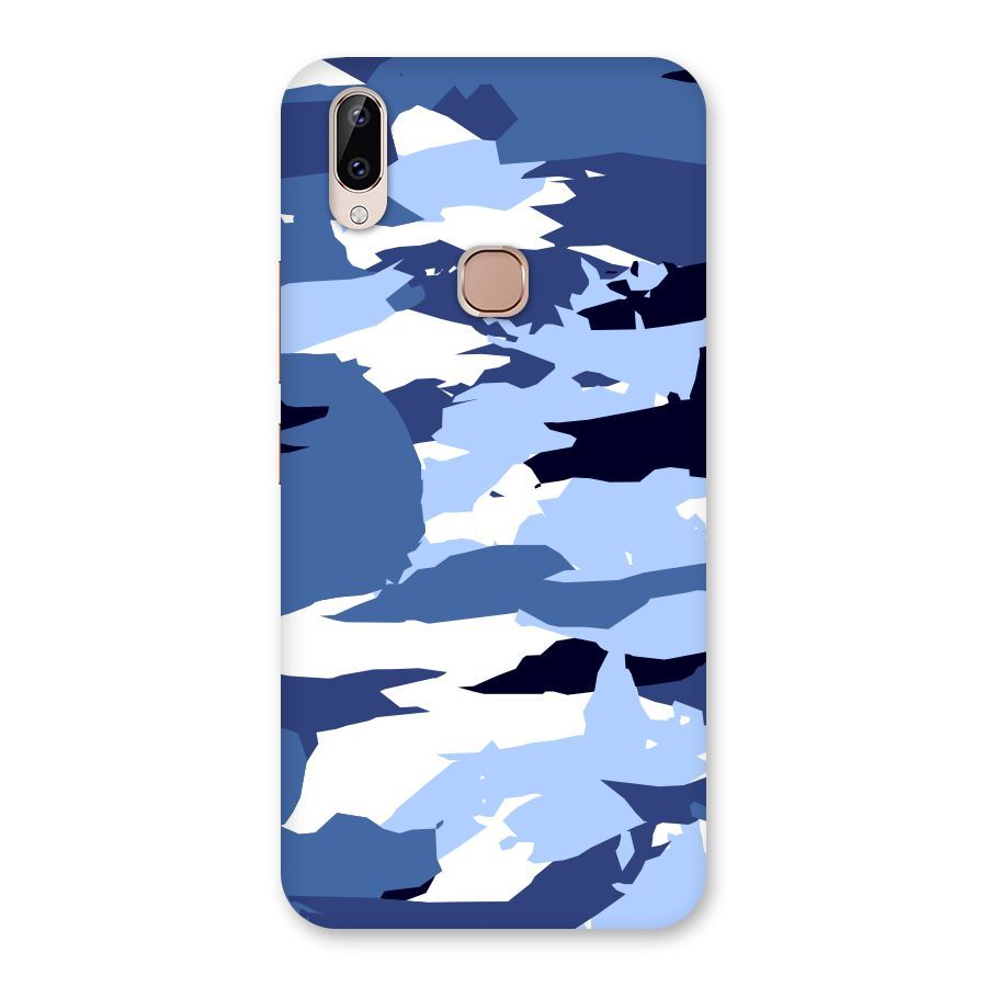 Blue White Canvas Back Case for Vivo Y83 Pro
