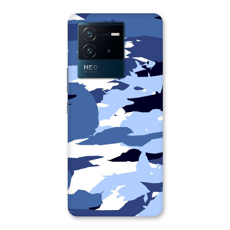 Blue White Canvas Back Case for Vivo iQOO Neo 6 5G