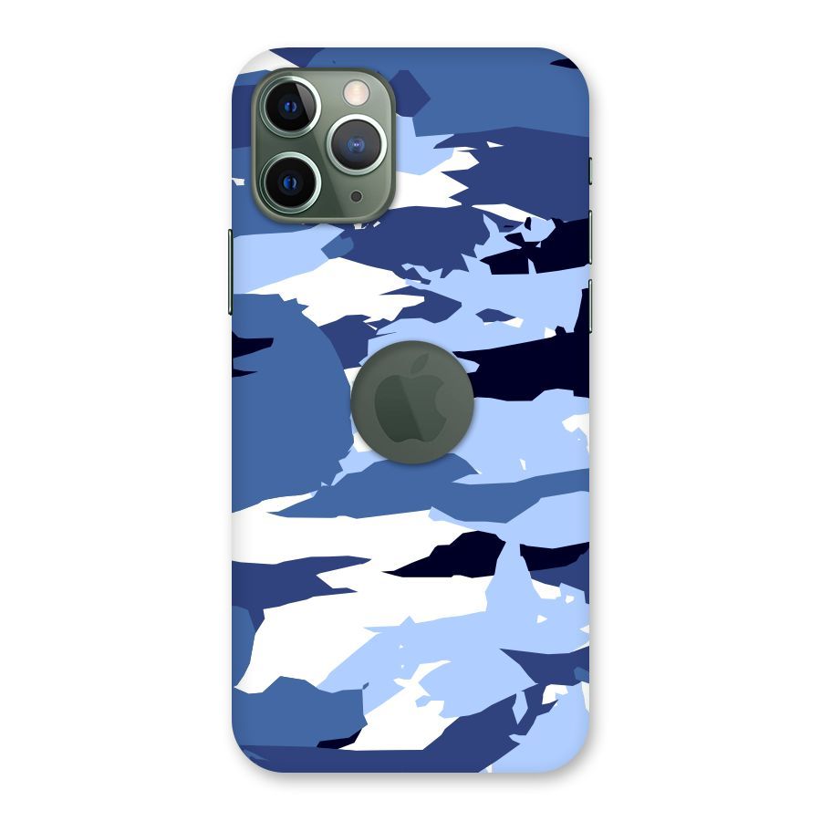 Blue White Canvas Back Case for iPhone 11 Pro Logo  Cut