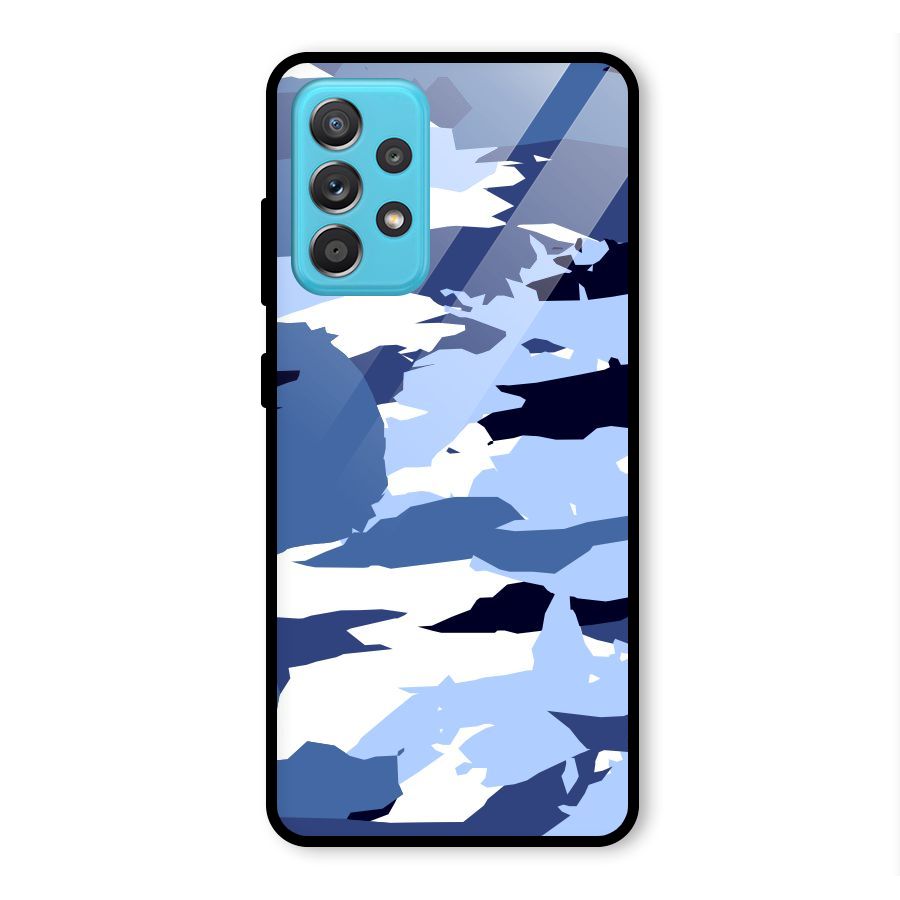 Blue White Canvas Glass Back Case for Galaxy A52s 5G