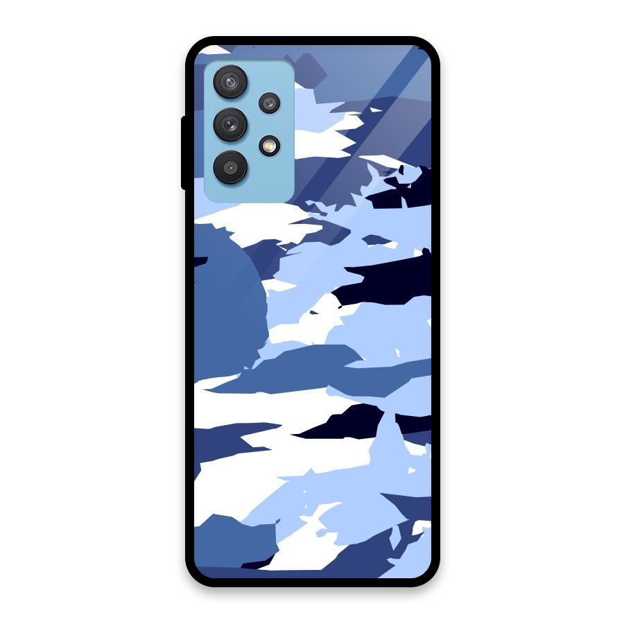 Blue White Canvas Glass Back Case for Galaxy M32 5G
