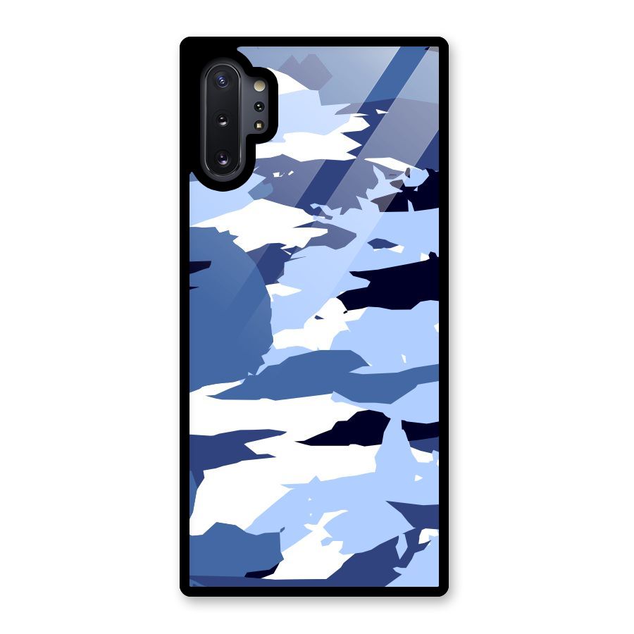 Blue White Canvas Glass Back Case for Galaxy Note 10 Plus