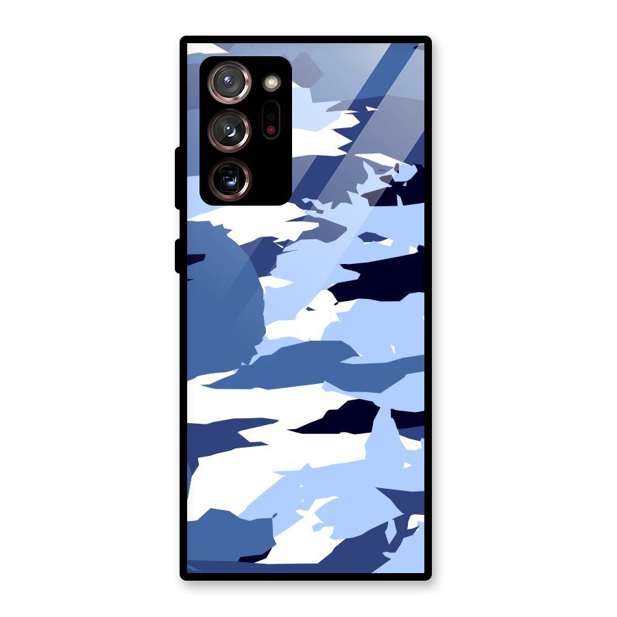 Blue White Canvas Glass Back Case for Galaxy Note 20 Ultra