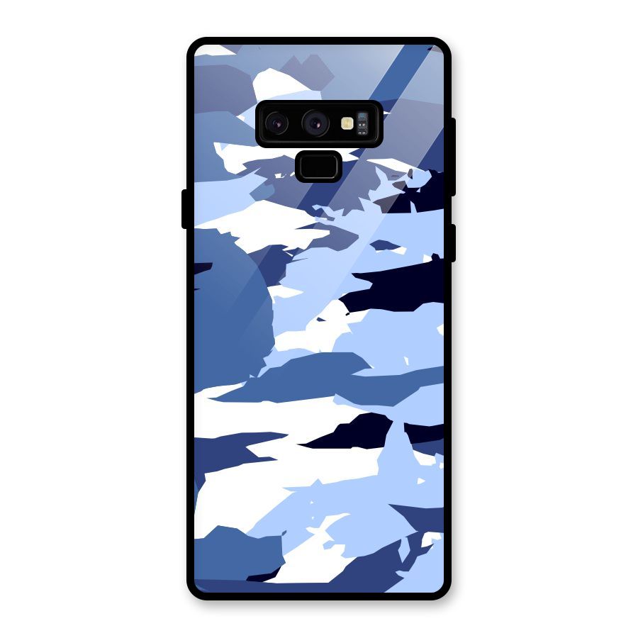 Blue White Canvas Glass Back Case for Galaxy Note 9