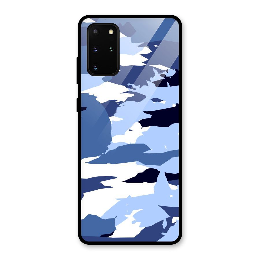 Blue White Canvas Glass Back Case for Galaxy S20 Plus