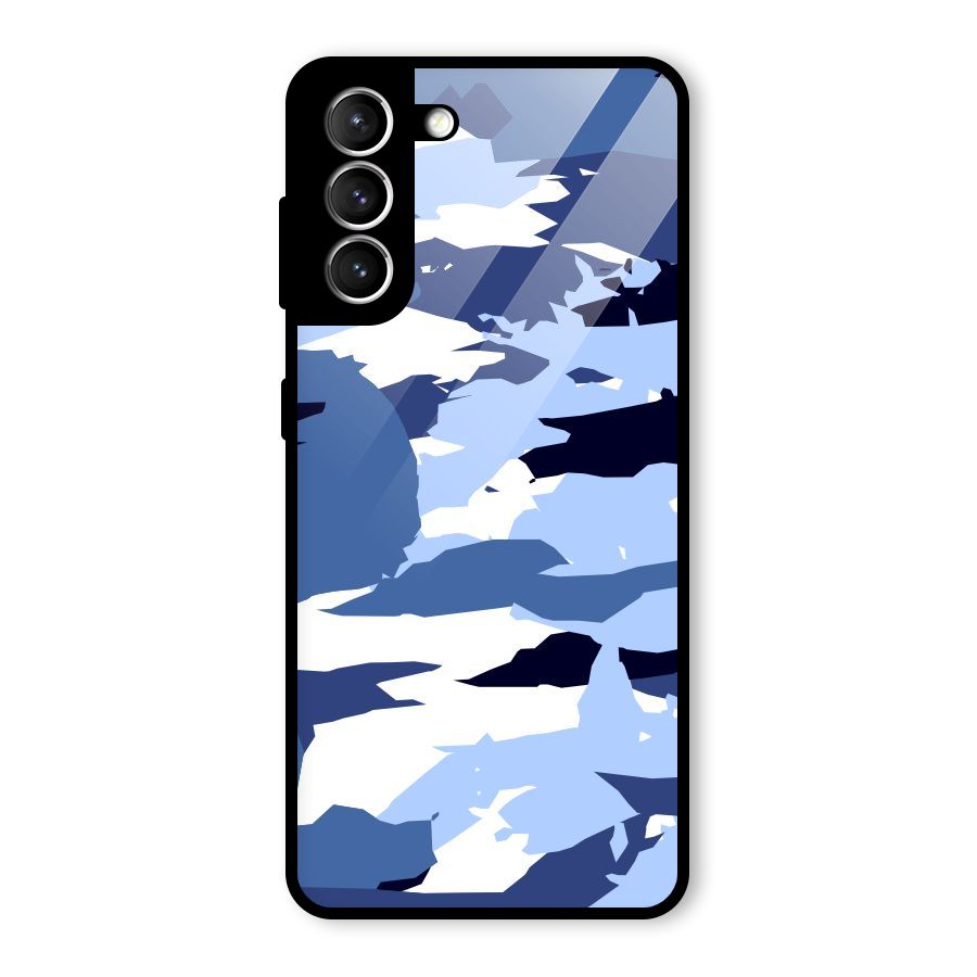 Blue White Canvas Glass Back Case for Galaxy S21 5G