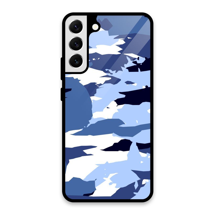 Blue White Canvas Glass Back Case for Galaxy S22 Plus 5G