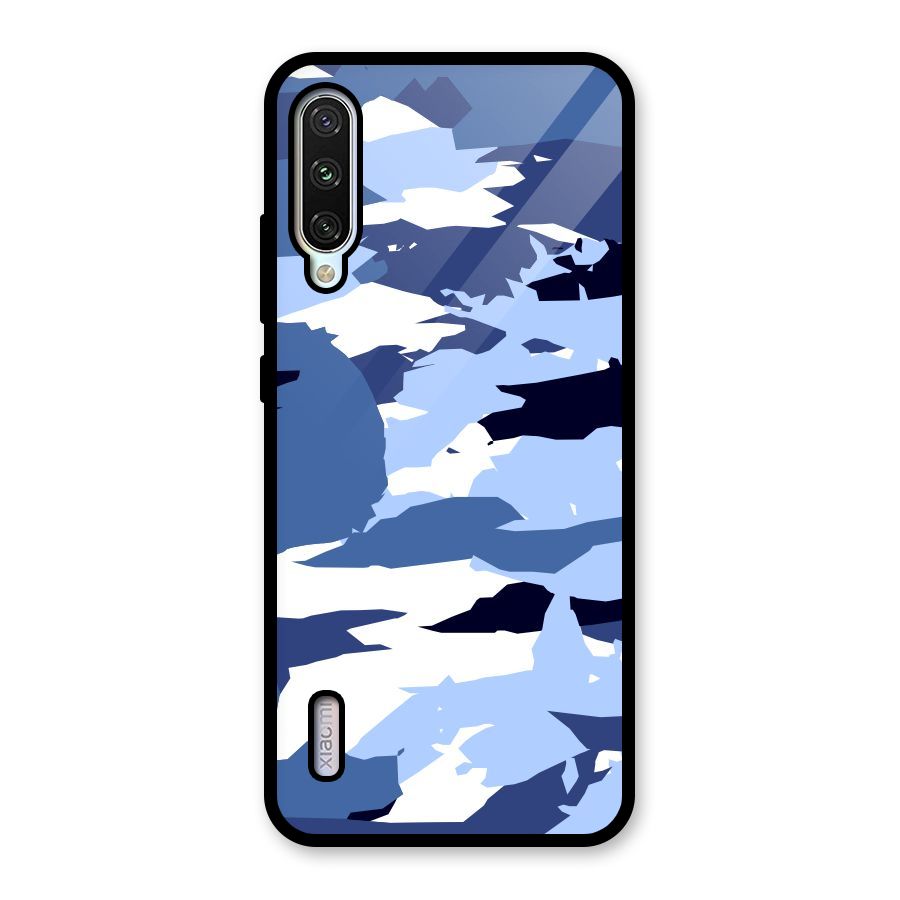 Blue White Canvas Glass Back Case for Mi A3