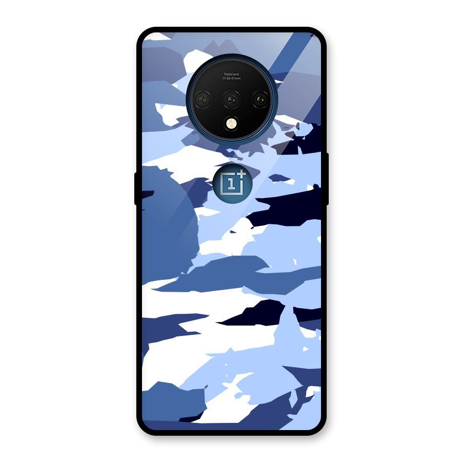 Blue White Canvas Glass Back Case for OnePlus 7T