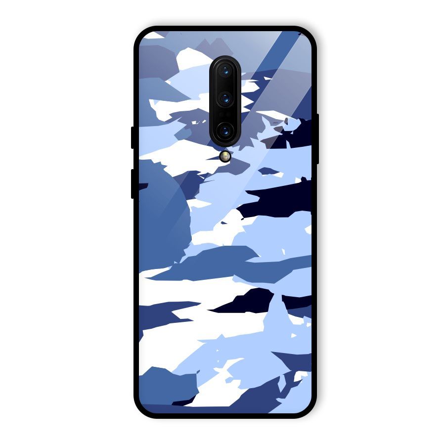 Blue White Canvas Glass Back Case for OnePlus 7 Pro