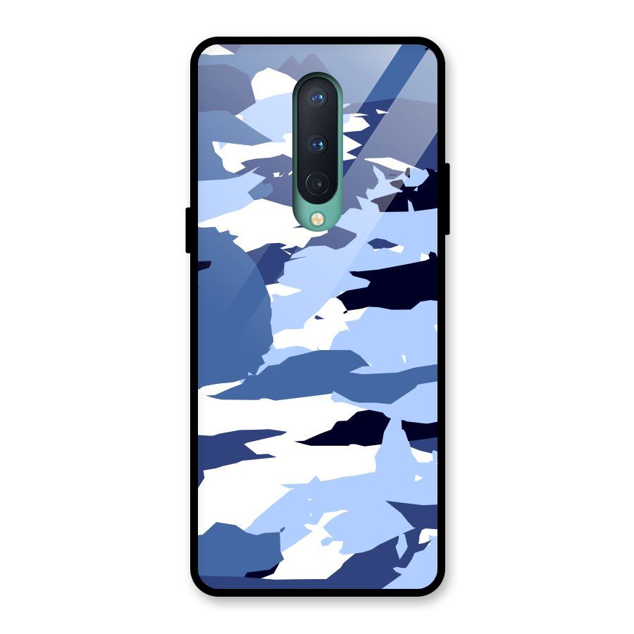 Blue White Canvas Glass Back Case for OnePlus 8