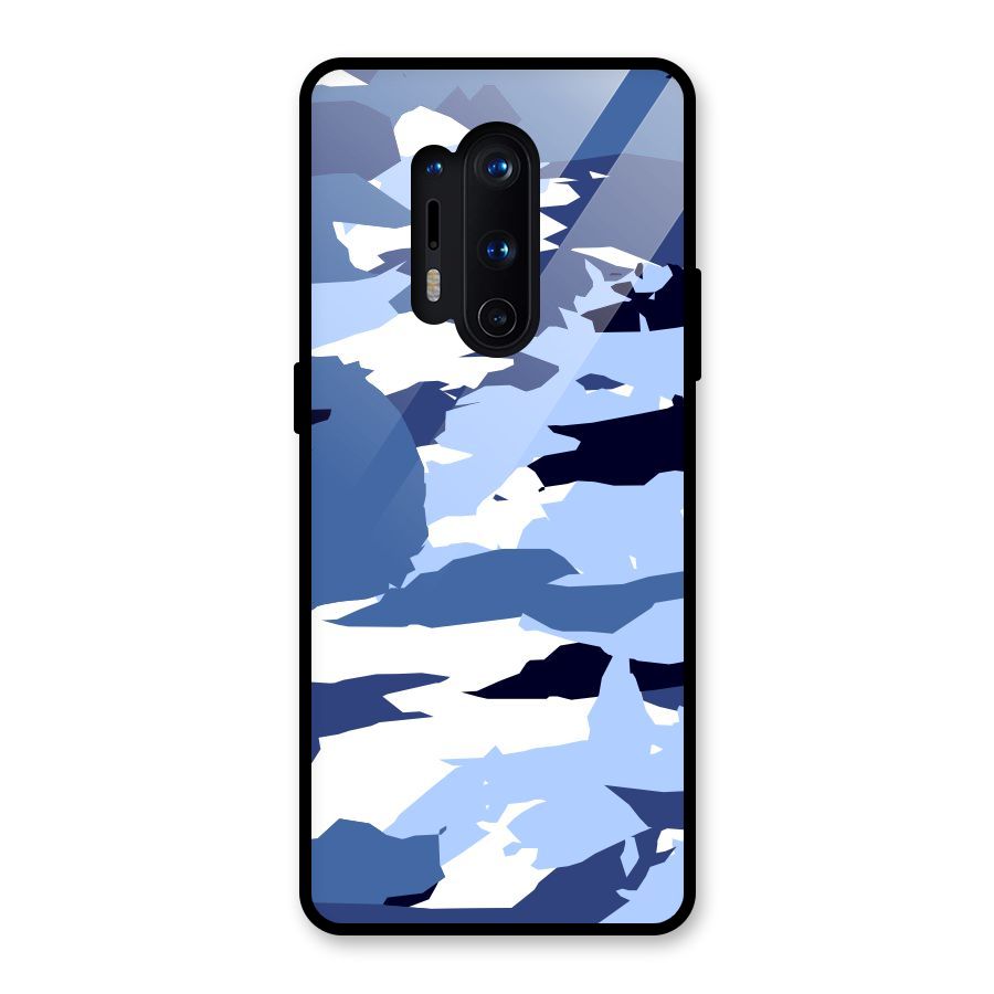 Blue White Canvas Glass Back Case for OnePlus 8 Pro