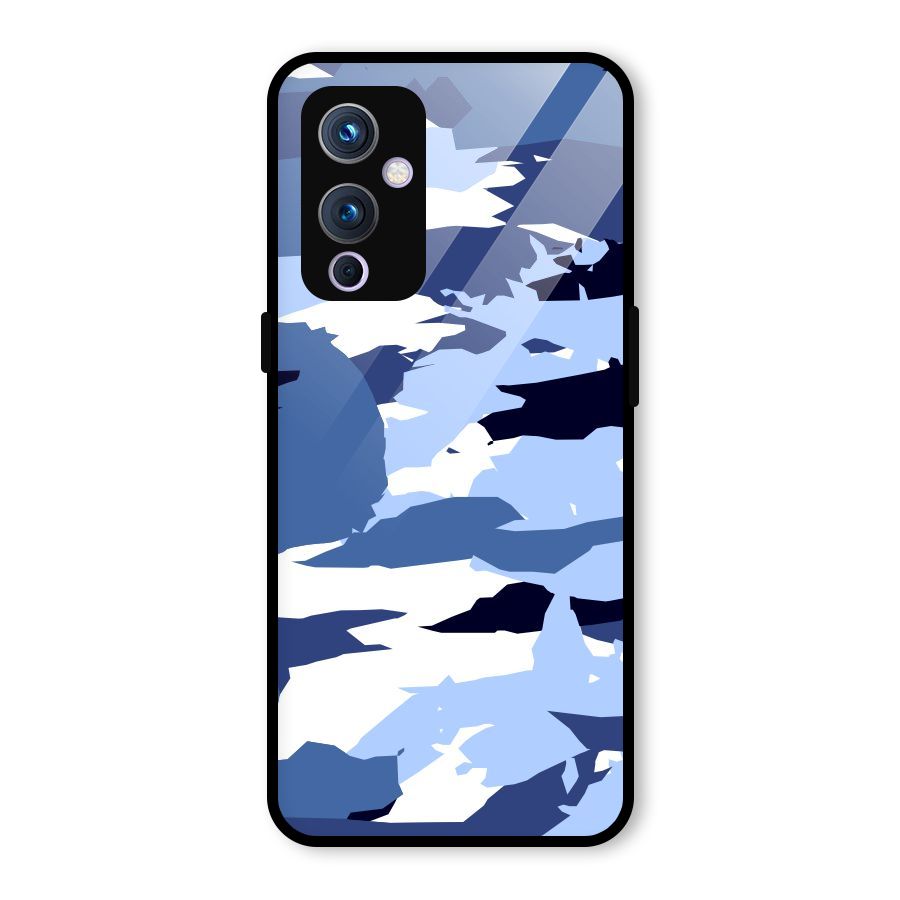 Blue White Canvas Glass Back Case for OnePlus 9