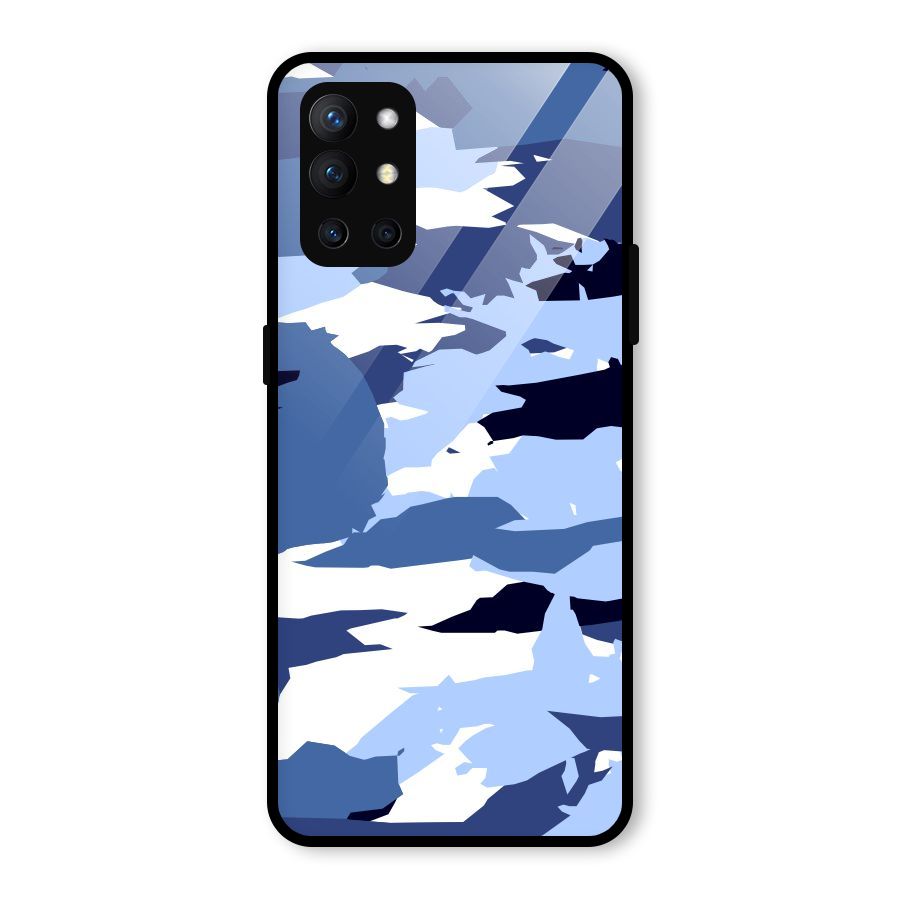 Blue White Canvas Glass Back Case for OnePlus 9R