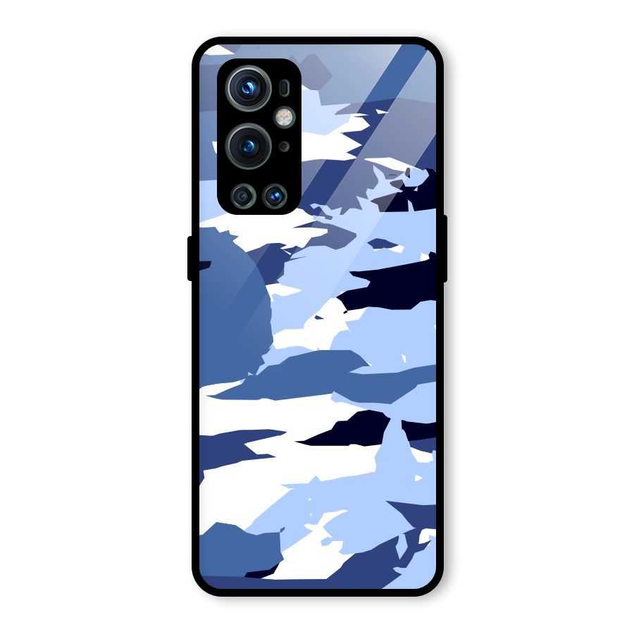 Blue White Canvas Glass Back Case for OnePlus 9 Pro
