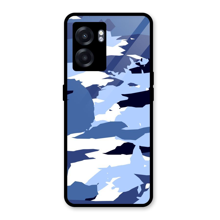 Blue White Canvas Glass Back Case for Oppo K10 (5G)