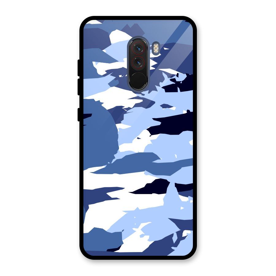 Blue White Canvas Glass Back Case for Poco F1