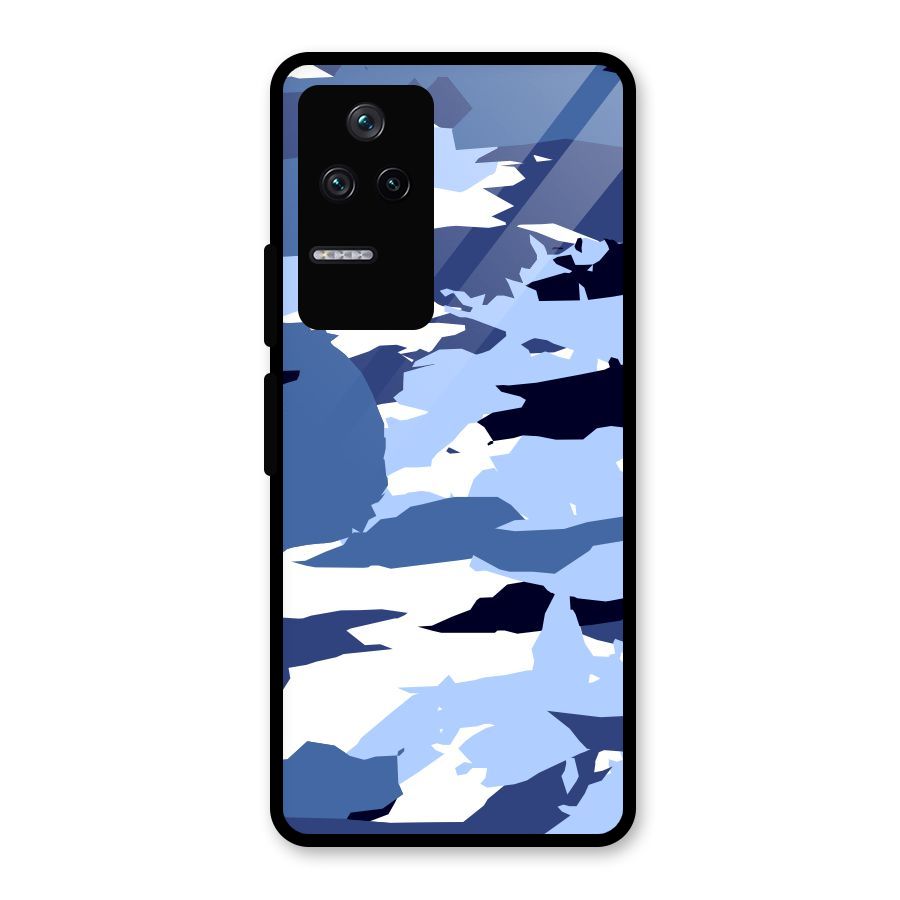 Blue White Canvas Glass Back Case for Poco F4 5G