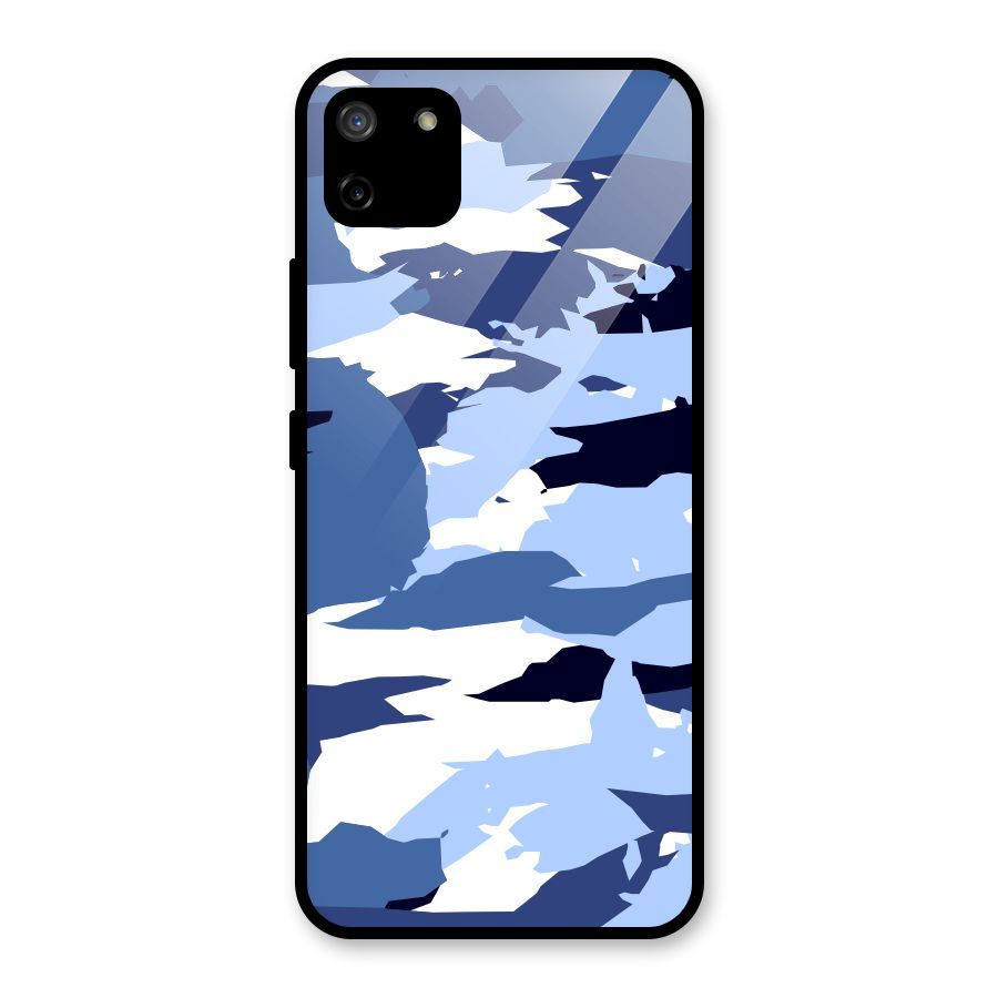 Blue White Canvas Glass Back Case for Realme C11