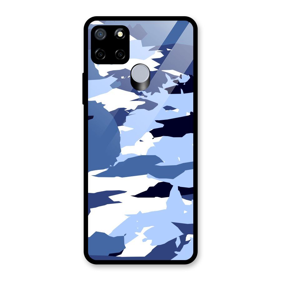 Blue White Canvas Glass Back Case for Realme C12
