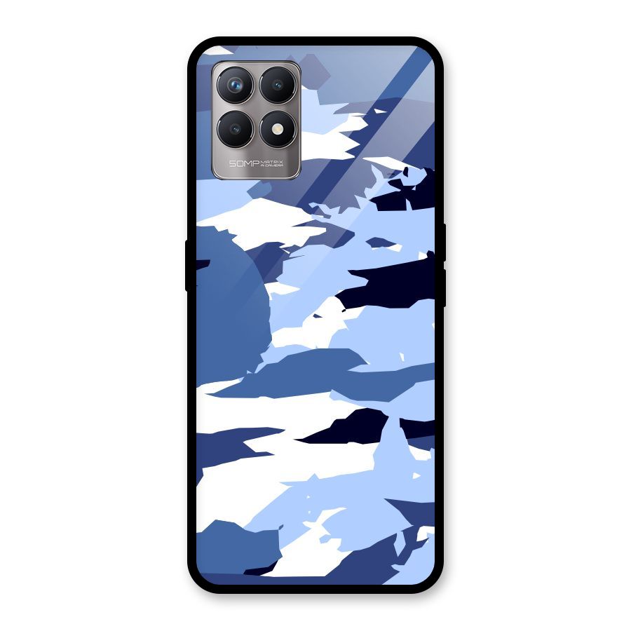 Blue White Canvas Glass Back Case for Realme Narzo 50