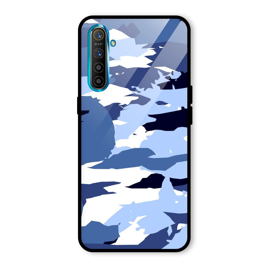 Blue White Canvas Glass Back Case for Realme X2