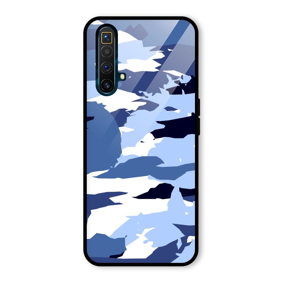 Blue White Canvas Glass Back Case for Realme X3