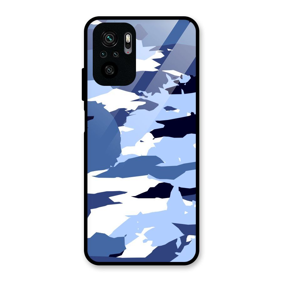 Blue White Canvas Glass Back Case for Redmi Note 10S