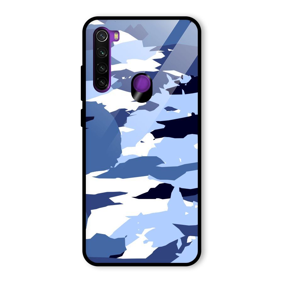 Blue White Canvas Glass Back Case for Redmi Note 8