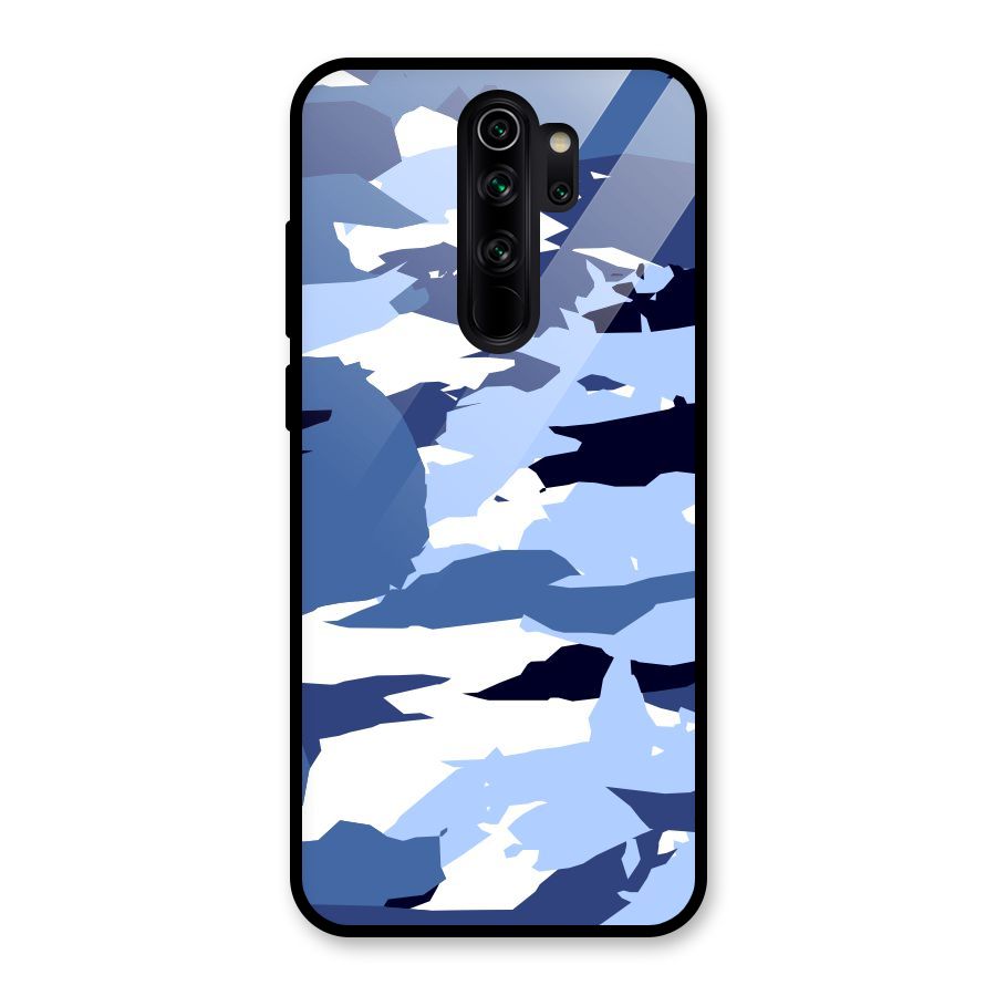 Blue White Canvas Glass Back Case for Redmi Note 8 Pro