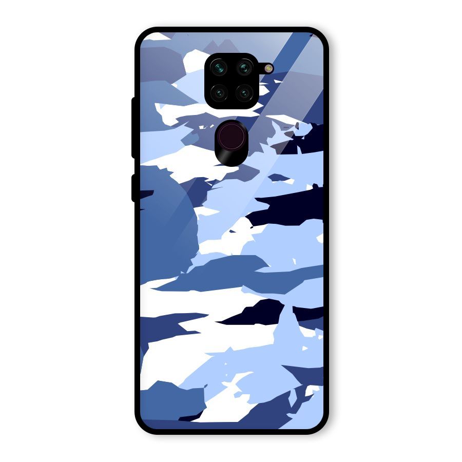 Blue White Canvas Glass Back Case for Redmi Note 9