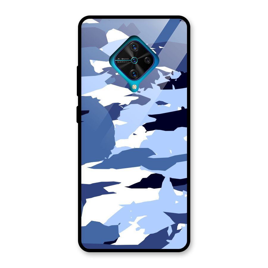Blue White Canvas Glass Back Case for Vivo S1 Pro